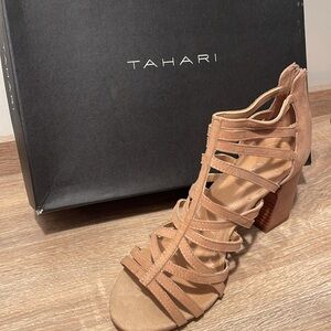 Brand New Andi Caged Chunky Heel Sandal - Fawn 8
